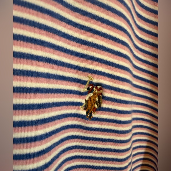 U.S. Polo Assn. Navy and White Striped Polo Shirt - Picture 2 of 3